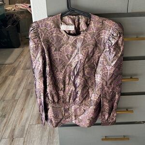 Elegant Purple Patterned Blouse